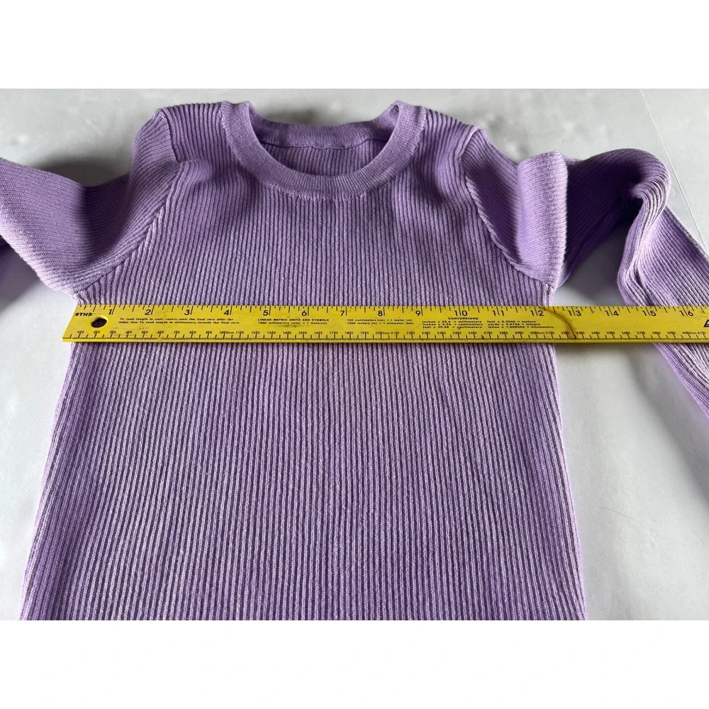 SHEIN Purple & Lilac Ribbed Turtleneck Sweater Set Pearl Button Detail Size XS/S